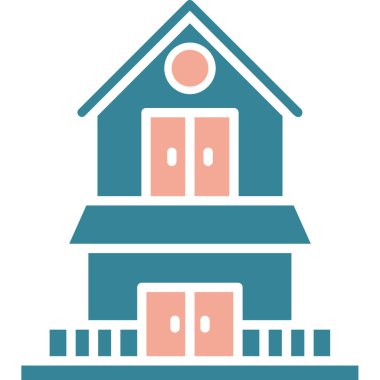 Bina. Web simgesi basit illüstrasyon