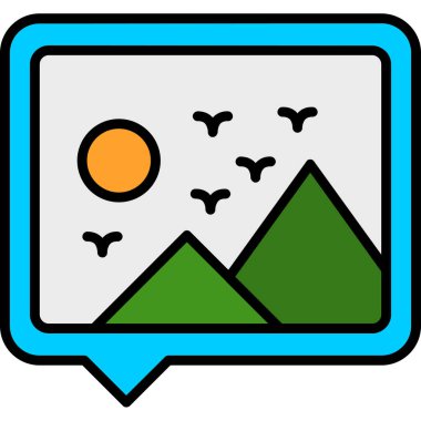 Dağ ikonu. özet vektör illüstrasyonu