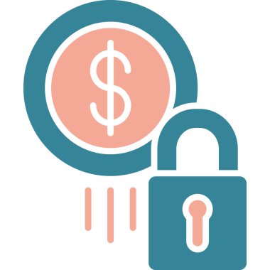 Doları kilit vektör simgesi