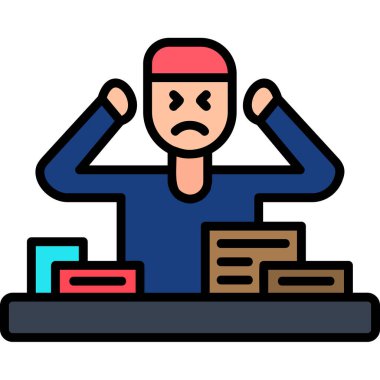 Teslimatçı çalışan simgesi tam taslak biçimi