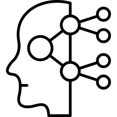 Beyin zihin simgesi ana hatlar biçiminde