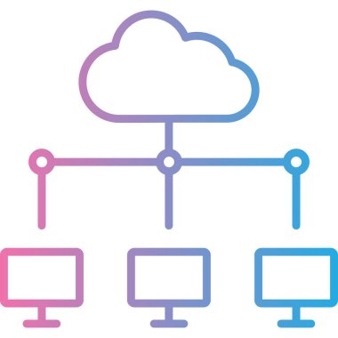 Bulut hesaplama simgesinin vektör illüstrasyonu