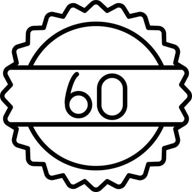 Doğum günü yıldönümü simgesi, ana hatlı vektör tasarımı, düzenlenebilir felç.