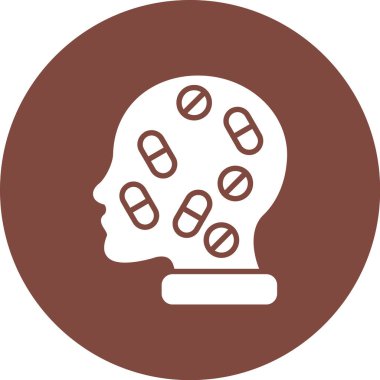 Beyin. Web simgesi basit illüstrasyon