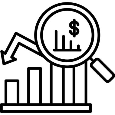 iş büyüme grafiği simgesi ana hat biçiminde