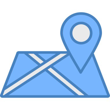 harita simgesi vektör illüstrasyonu