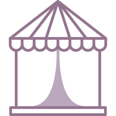 Beyaz arka planda sirk çadırı, illüstrasyon, vektör.