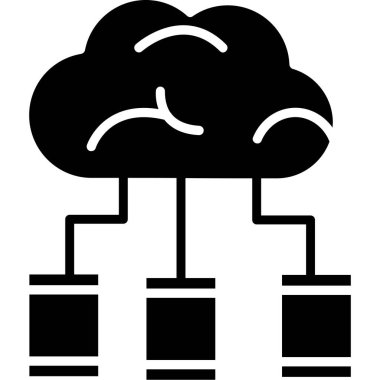 Katı biçimde bulut hesaplama teknolojisi simgesi