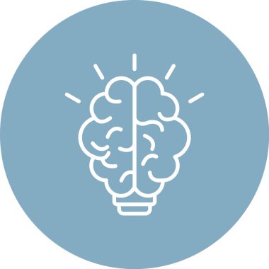 Beyin. Web simgesi basit illüstrasyon