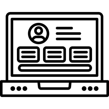 İnternet web simgesi, basit satır vektörü