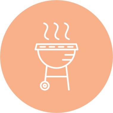 Benzersiz barbekü vektör çizgisi simgesi
