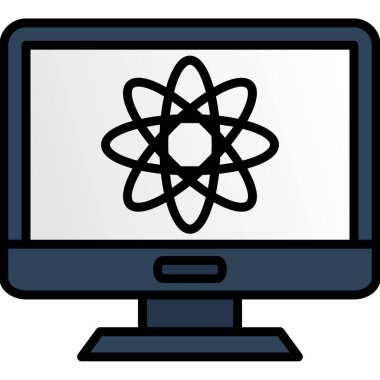 Bilgisayar monitörü. Web simgesi basit tasarım