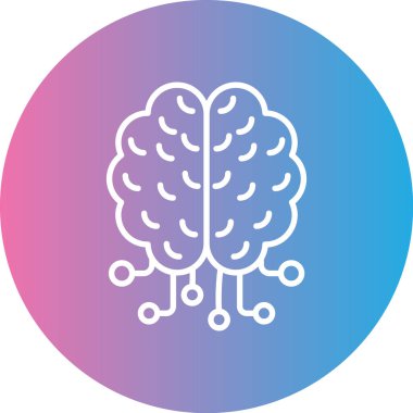 Beyin simgesinin vektör illüstrasyonu