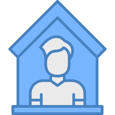 Eve. Web simgesi basit illüstrasyon