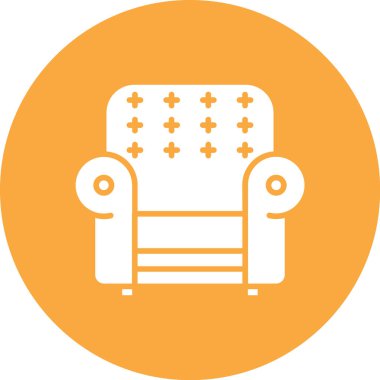 Kol Koltuğu Simgesi, Basit Renk Vektörü İllüstrasyonu