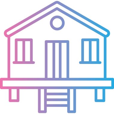 Bir ev simgesinin vektör illüstrasyonu