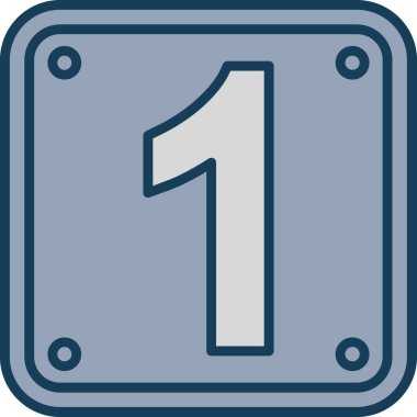 Beyaz arkaplanda bir numaralı simge, vektör illüstrasyon tasarımı