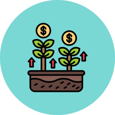 İş simgesinin vektör illüstrasyonu, para kavramı