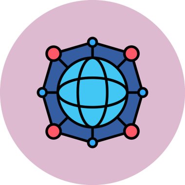 şebeke. Web simgesi basit illüstrasyon