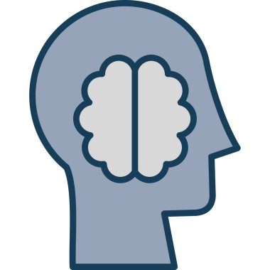 beyin ikonu vektör illüstrasyonu