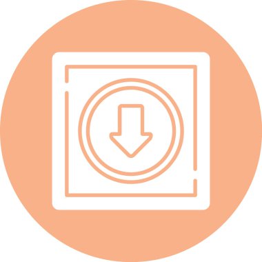 İndirme düğmesinin bir simgesinin vektör çizimi