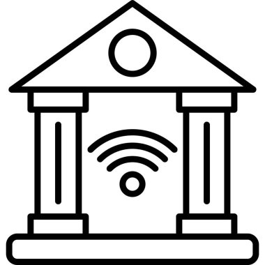 Bina. Web simgesi basit illüstrasyon