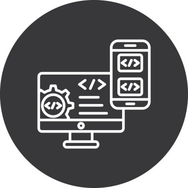 Kodlama. Web simgesi basit illüstrasyon