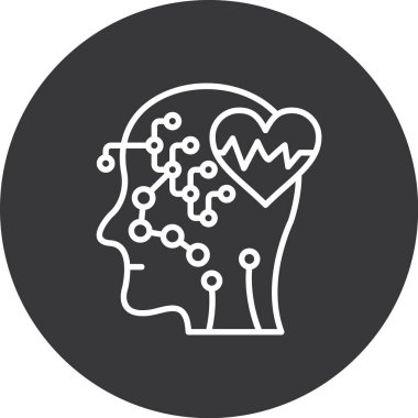 Beyin. Web simgesi basit illüstrasyon