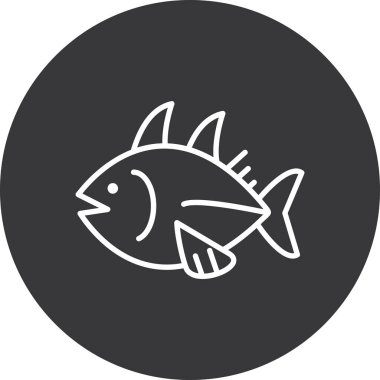 Balık simgesinin vektör illüstrasyonu