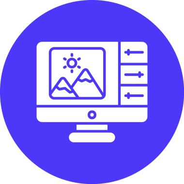 Dizüstü bilgisayar simgesi vektör çizimi