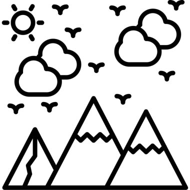 dağ ikonu ana hatlarıyla dağ ikonu