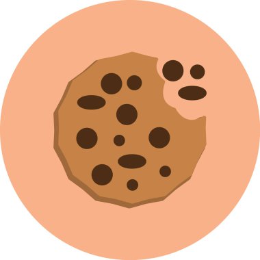 Çikolata parçalı kurabiye izole vektör simgesi