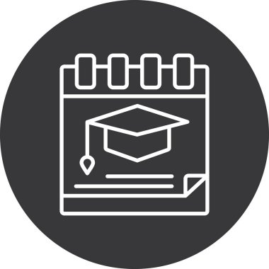 Mezuniyet başlığı simgesi, eğitim ve okul, mezuniyet şapkası işareti, vektör grafikleri, beyaz arkaplan üzerinde doğrusal desen, 10 PS.