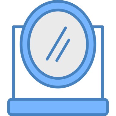 Büyüteçin mavi ve beyaz ikonunun vektör çizimi