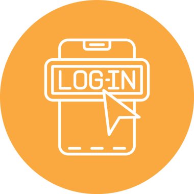 Giriş. Web simgesi basit illüstrasyon