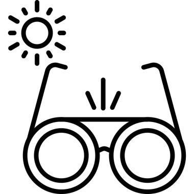 Gözlük. Web simgesi basit illüstrasyon