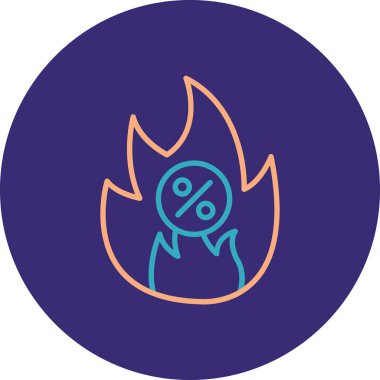 Bir ateş simgesinin vektör illüstrasyonu