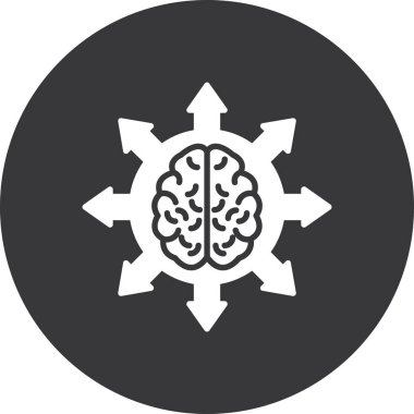 Beyin. Web simgesi basit illüstrasyon