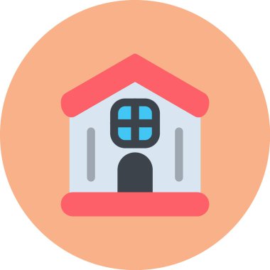 Otelde. Web simgesi vektör illüstrasyonu