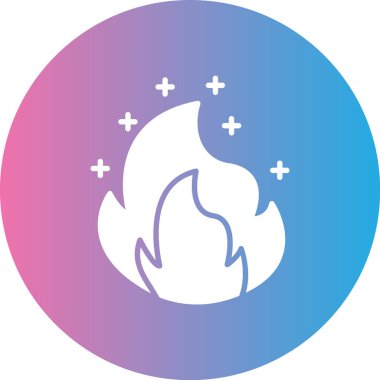 Beyaz arka planda izole edilmiş ateş ikonunda yanan mavi alev. ısı sembolü. Rastgele daire şekilleri. vektör.