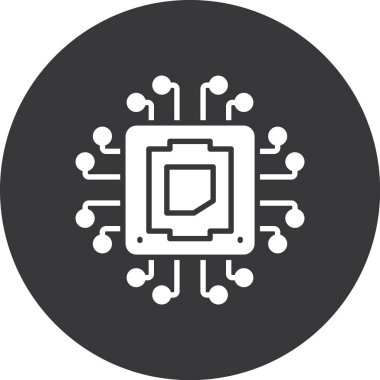 İşlemci. Web simgesi basit illüstrasyon