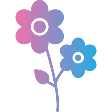 güzel çiçek dekoratif vektör resimleme simgesi