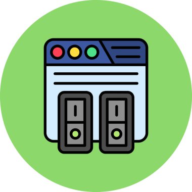 Web sunucu simgesi, vektör illüstrasyonu