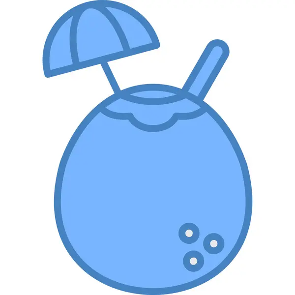 Hindistan cevizi Simgesi, Basit Renk Vektörü İllüstrasyonu