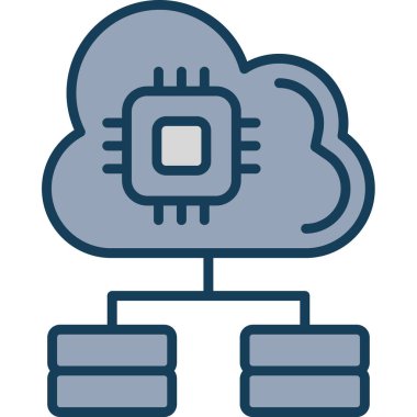 Bulut hesaplama simgesi vektör illüstrasyonu