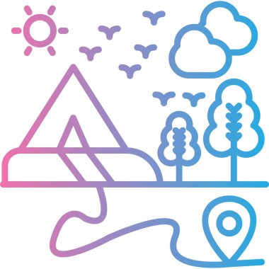 Bir ağaç simgesinin vektör illüstrasyonu