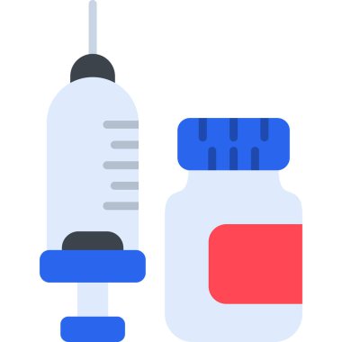 Enjeksiyon. Web simgesi basit illüstrasyon