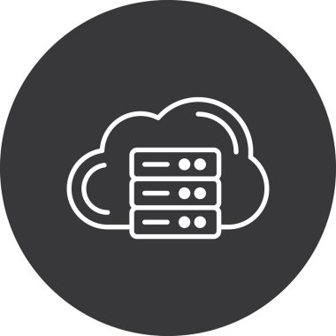 Bulut Hesaplama. Web simgesi basit illüstrasyon