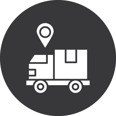 Teslimat Konumu simgesi, vektör illüstrasyonu