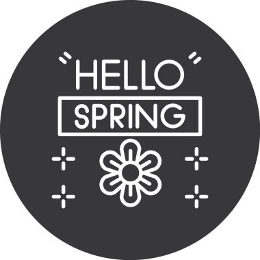 Merhaba bahar ikonu. Web için basit bir ilkbahar merhaba vektör simgesi